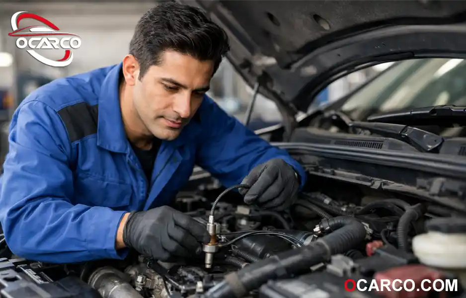نصب سنسور اکسیژن سیم کوتاه واقعی روی منیفولد اگزوز با روتینگ صحیح سیم و سوکت 